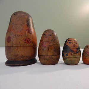 Vintage Wooden Nesting Dolls